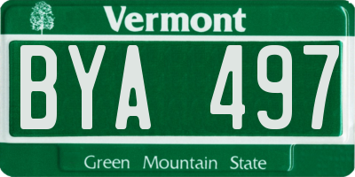 VT license plate BYA497