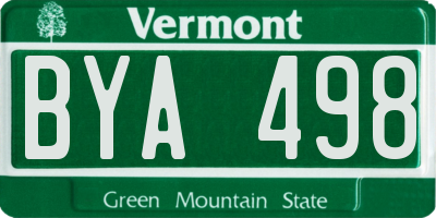 VT license plate BYA498