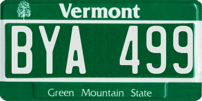 VT license plate BYA499