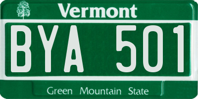 VT license plate BYA501