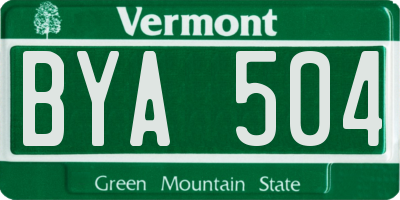 VT license plate BYA504