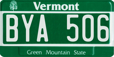 VT license plate BYA506