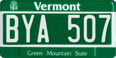 VT license plate BYA507