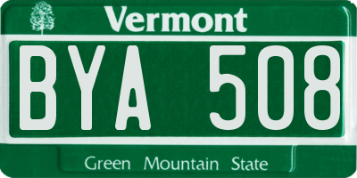 VT license plate BYA508