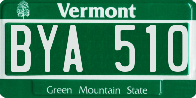 VT license plate BYA510