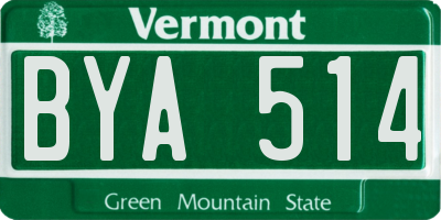 VT license plate BYA514