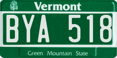 VT license plate BYA518