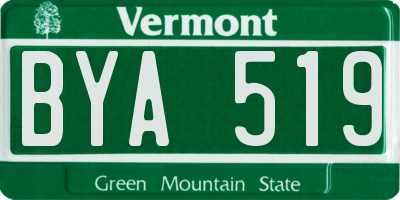 VT license plate BYA519