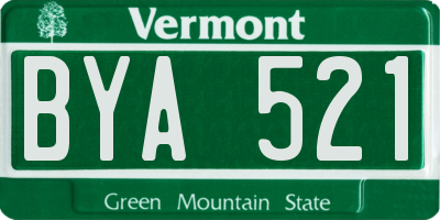 VT license plate BYA521