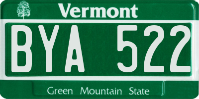 VT license plate BYA522