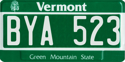 VT license plate BYA523