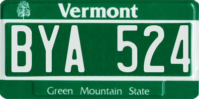 VT license plate BYA524