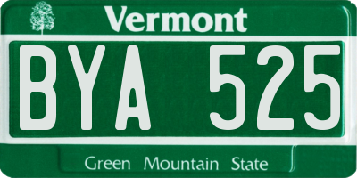 VT license plate BYA525
