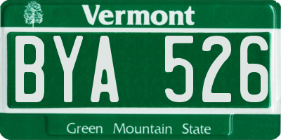 VT license plate BYA526