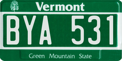 VT license plate BYA531