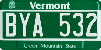 VT license plate BYA532