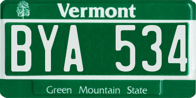 VT license plate BYA534
