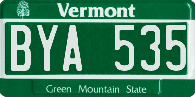 VT license plate BYA535