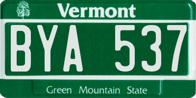 VT license plate BYA537