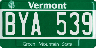 VT license plate BYA539