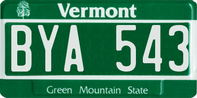 VT license plate BYA543