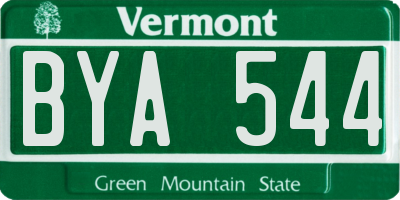 VT license plate BYA544