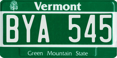 VT license plate BYA545