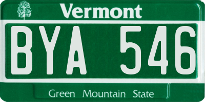 VT license plate BYA546