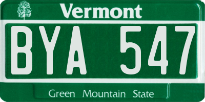 VT license plate BYA547