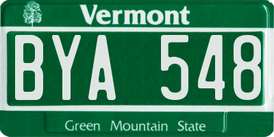 VT license plate BYA548