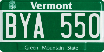 VT license plate BYA550