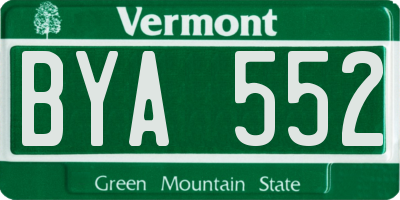 VT license plate BYA552