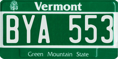 VT license plate BYA553
