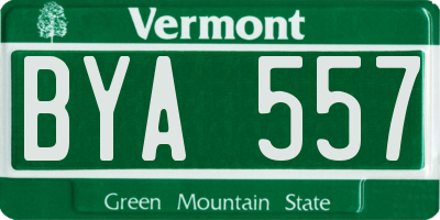 VT license plate BYA557