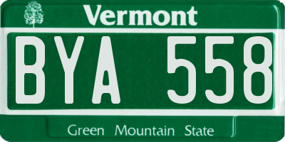 VT license plate BYA558