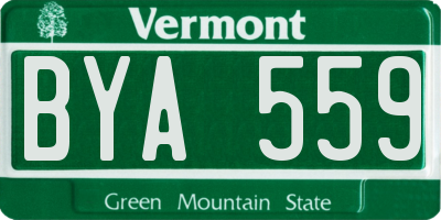 VT license plate BYA559