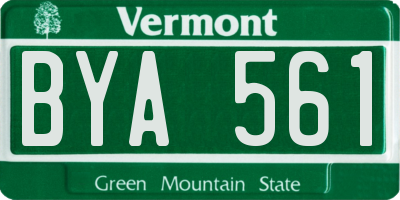 VT license plate BYA561