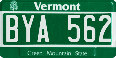VT license plate BYA562