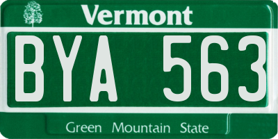 VT license plate BYA563