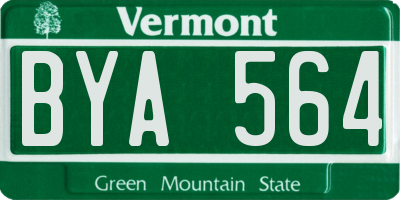 VT license plate BYA564