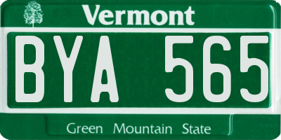 VT license plate BYA565
