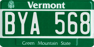 VT license plate BYA568