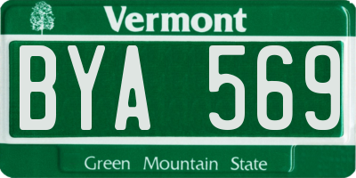 VT license plate BYA569