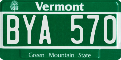 VT license plate BYA570