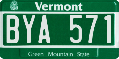 VT license plate BYA571