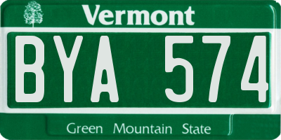 VT license plate BYA574