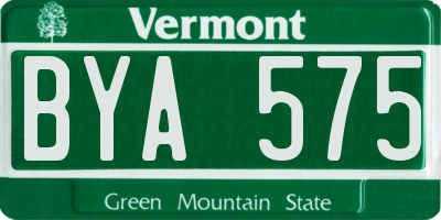 VT license plate BYA575
