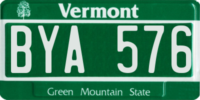 VT license plate BYA576