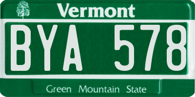 VT license plate BYA578
