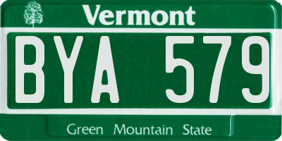 VT license plate BYA579